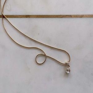 Vintage Faux Diamond Elegant Teardrop Necklace